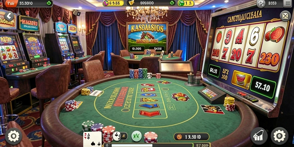 Screenshot dari pertempuran epik melawan monster.